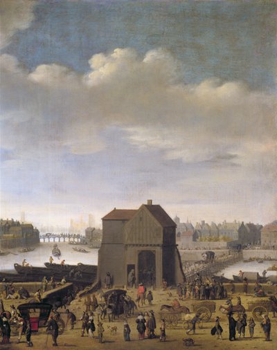 View of the Bridge and Quai de la Tournelle (detail) by Theodor Matham